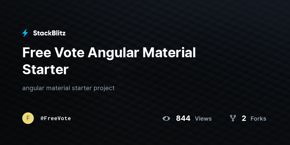 Free Vote Angular Material Starter - StackBlitz