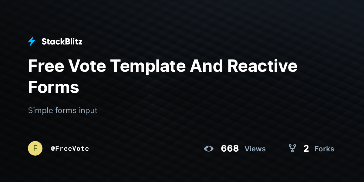 Free Vote Template And Reactive Forms - StackBlitz