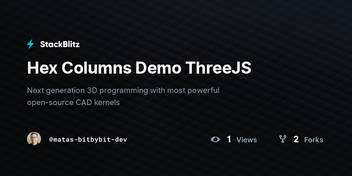 Hex Columns Demo ThreeJS - StackBlitz
