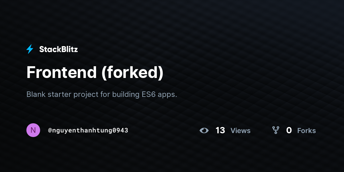 Frontend (forked) - StackBlitz