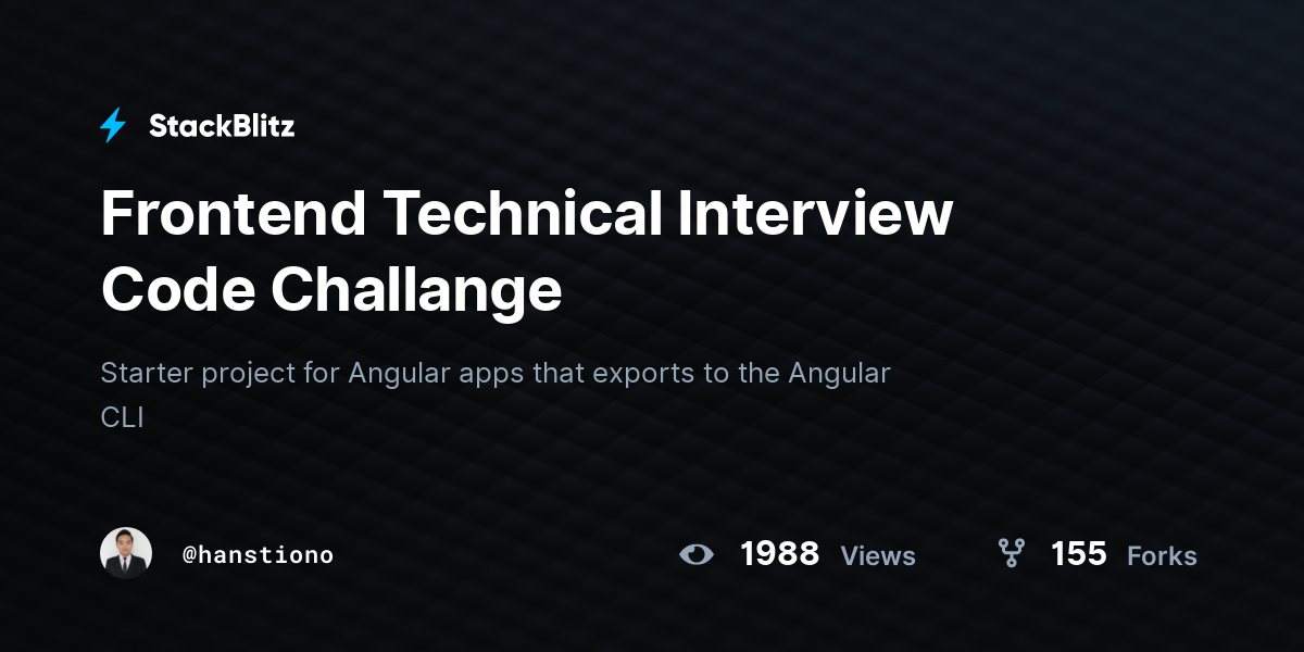Frontend Technical Interview Code Challange - StackBlitz