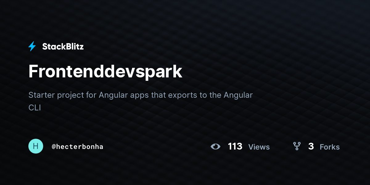 Frontenddevspark - StackBlitz
