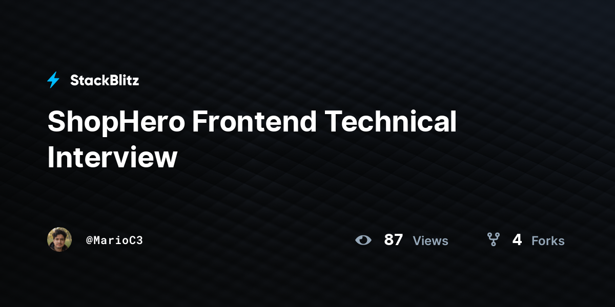 ShopHero Frontend Technical Interview - StackBlitz