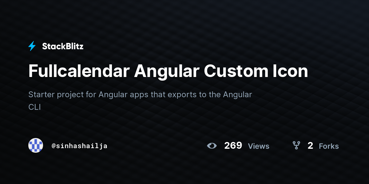 Fullcalendar Angular Custom Icon - StackBlitz