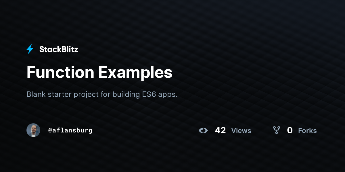 Function Examples - StackBlitz