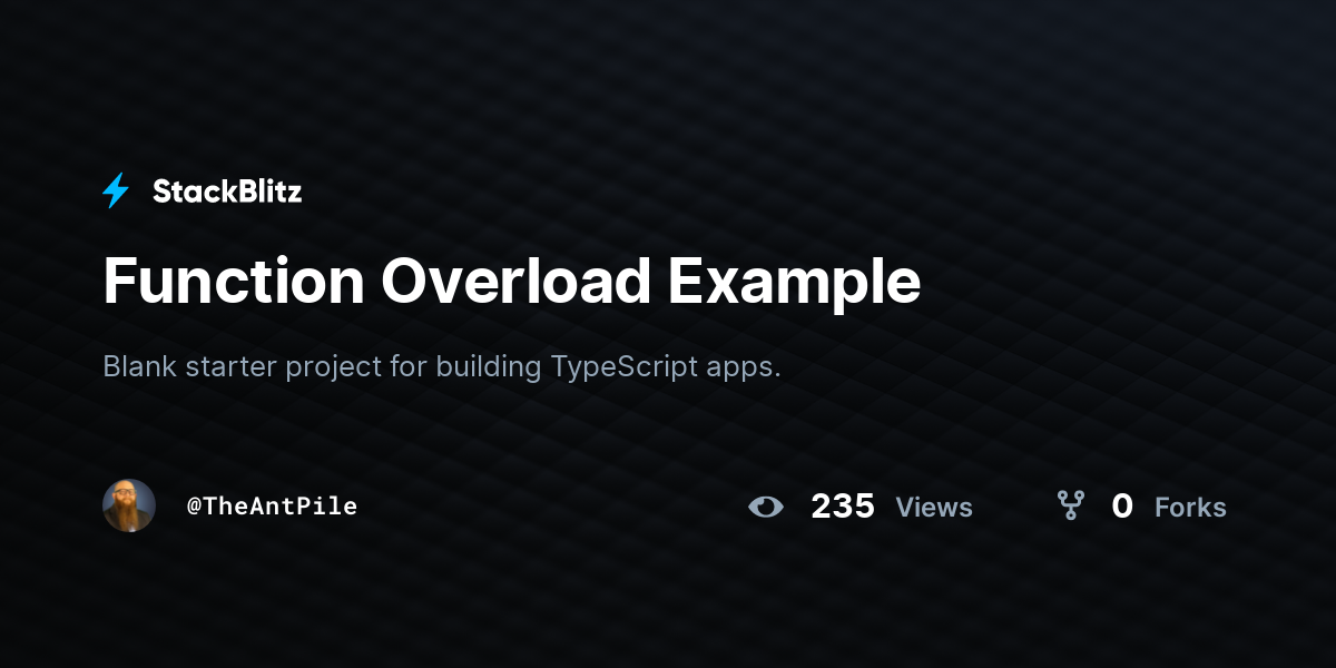 Function Overload Example - StackBlitz