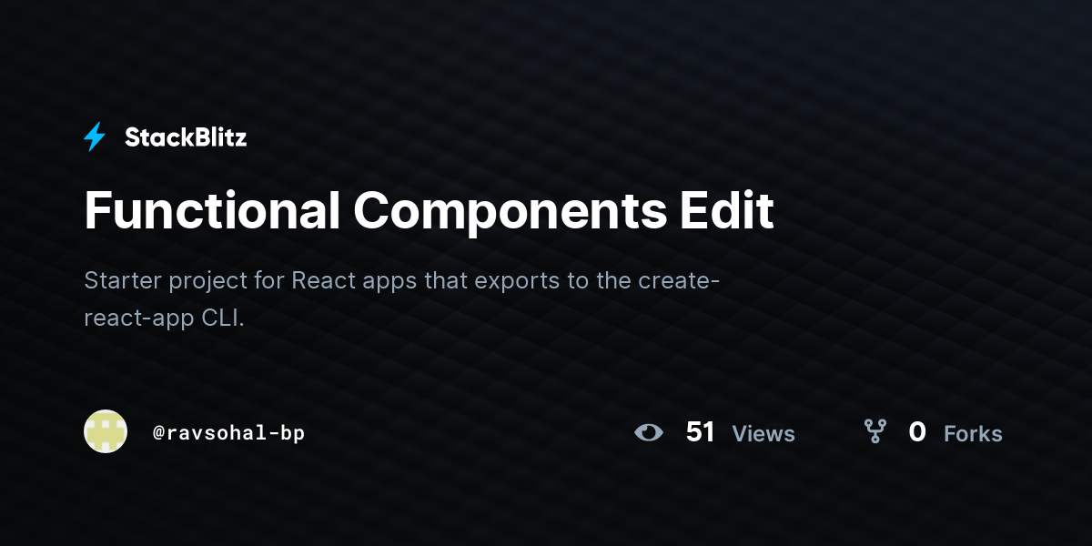 Functional Components Edit - StackBlitz