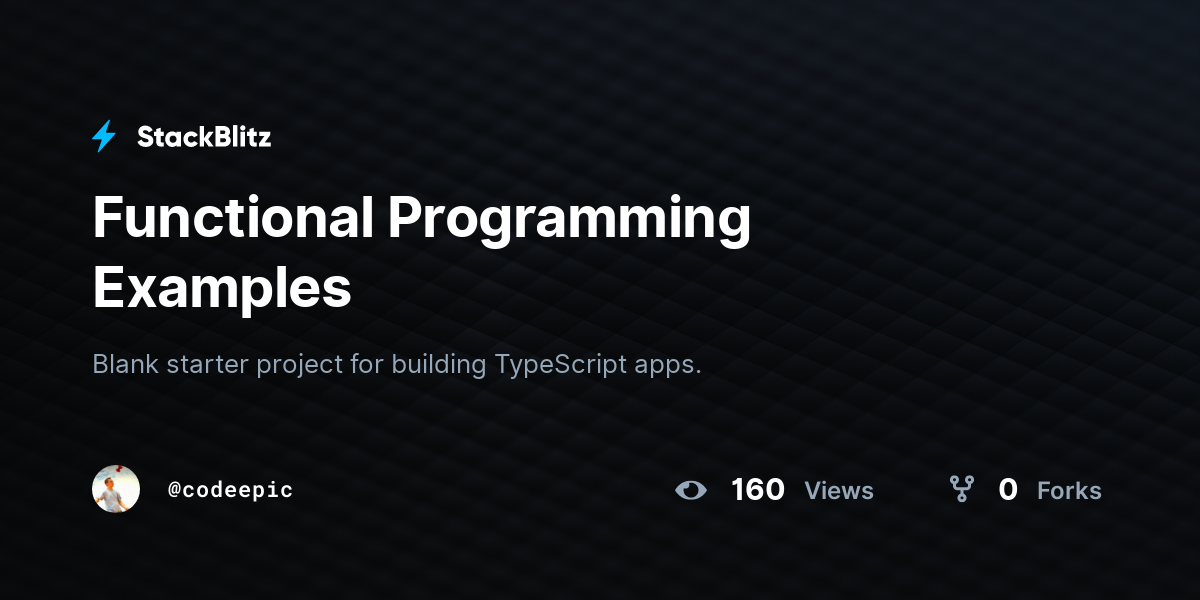 Functional Programming Examples - StackBlitz