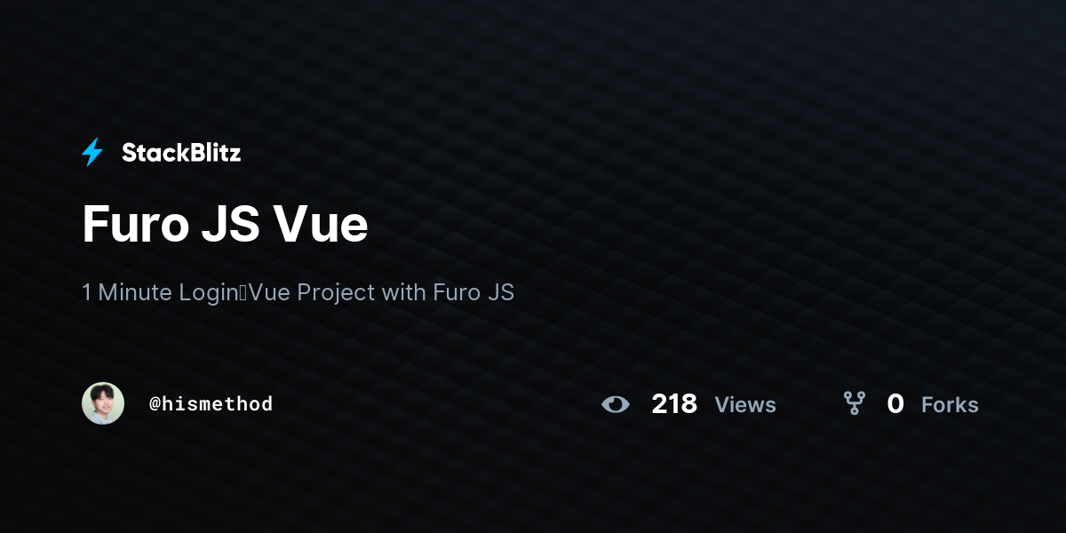 Furo JS Vue - StackBlitz