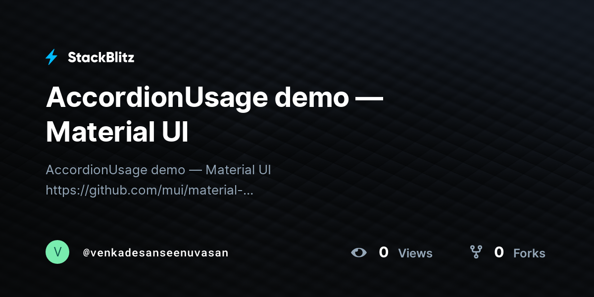 AccordionUsage demo — Material UI - StackBlitz