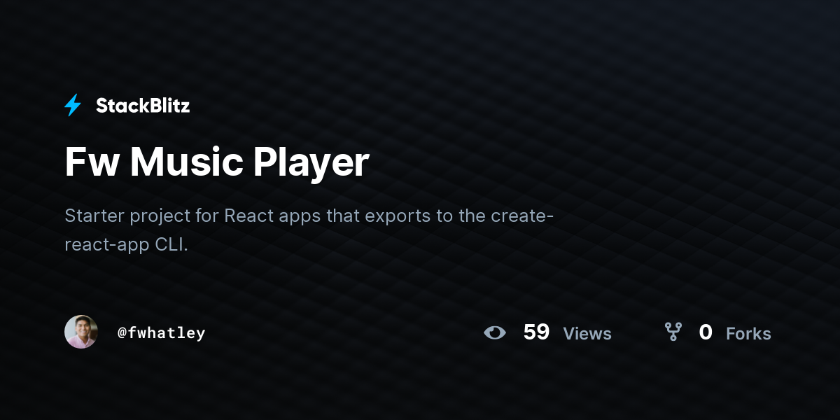 Fw Music Player - StackBlitz