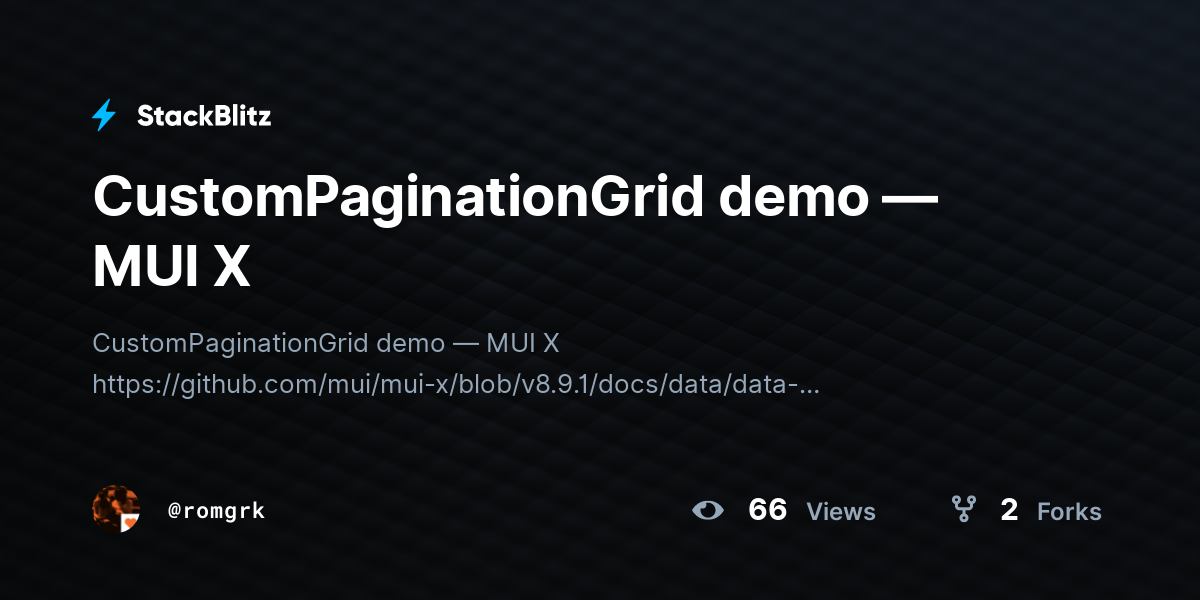 CustomPaginationGrid demo — MUI X - StackBlitz