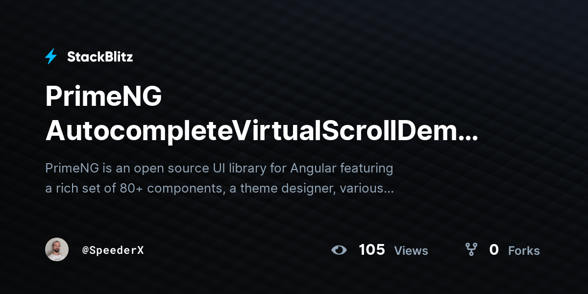 PrimeNG AutocompleteVirtualScrollDemo Blur bug - StackBlitz