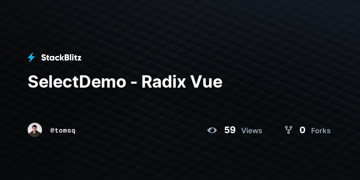 SelectDemo - Radix Vue - StackBlitz