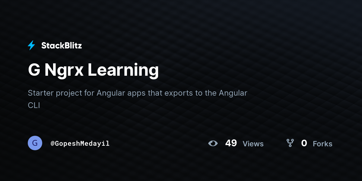 G Ngrx Learning - StackBlitz