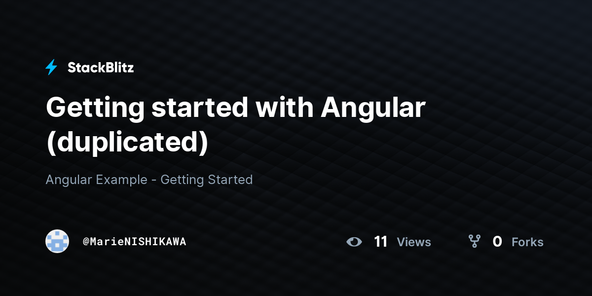 Getting started with Angular (duplicated) - StackBlitz