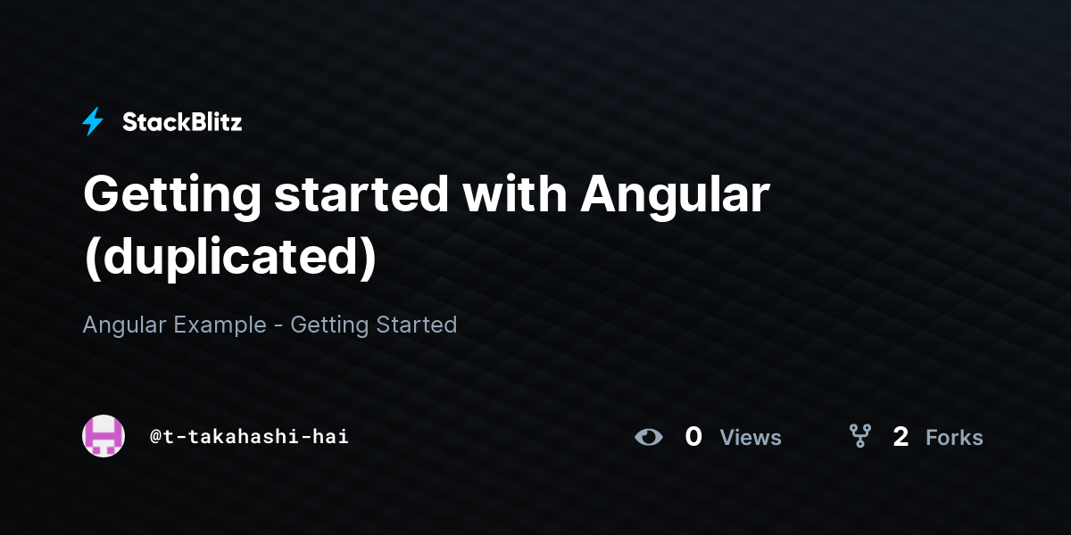 Getting started with Angular (duplicated) - StackBlitz
