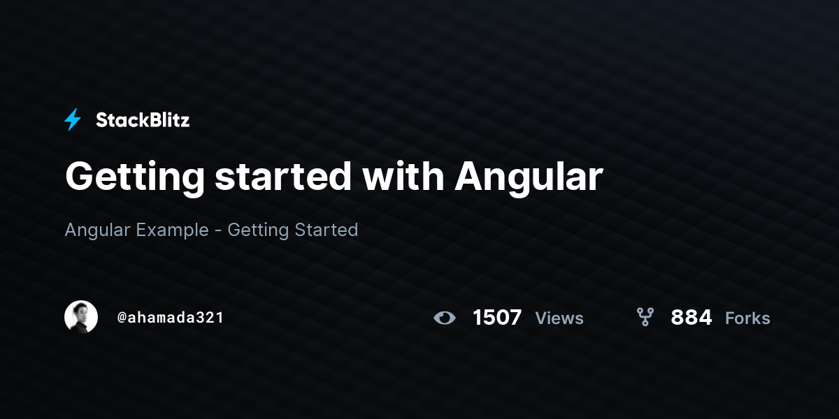 Getting started with Angular - StackBlitz