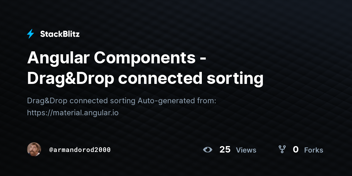 Angular Components - Drag&Drop connected sorting - StackBlitz