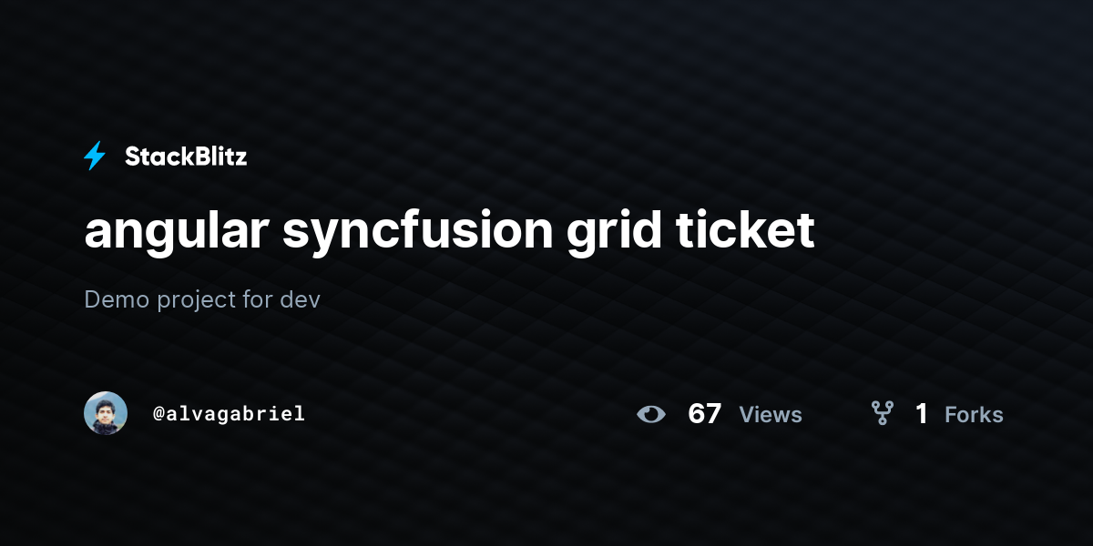 angular syncfusion grid ticket - StackBlitz