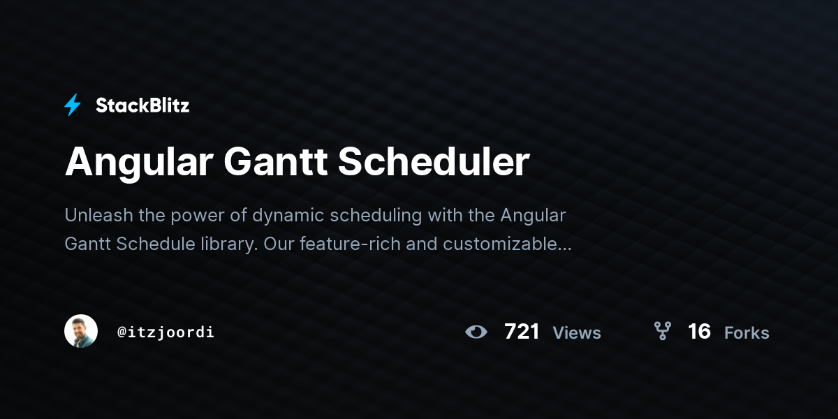 Angular Gantt Scheduler - StackBlitz