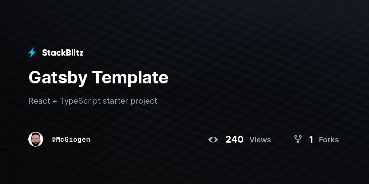 Gatsby Template - StackBlitz