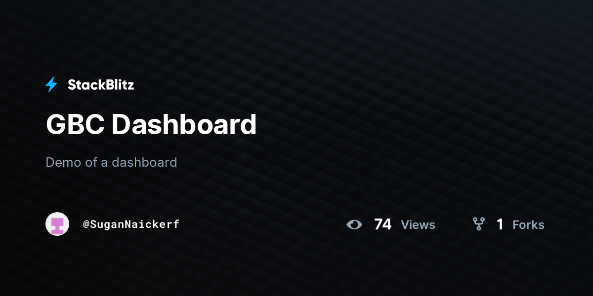 GBC Dashboard - StackBlitz
