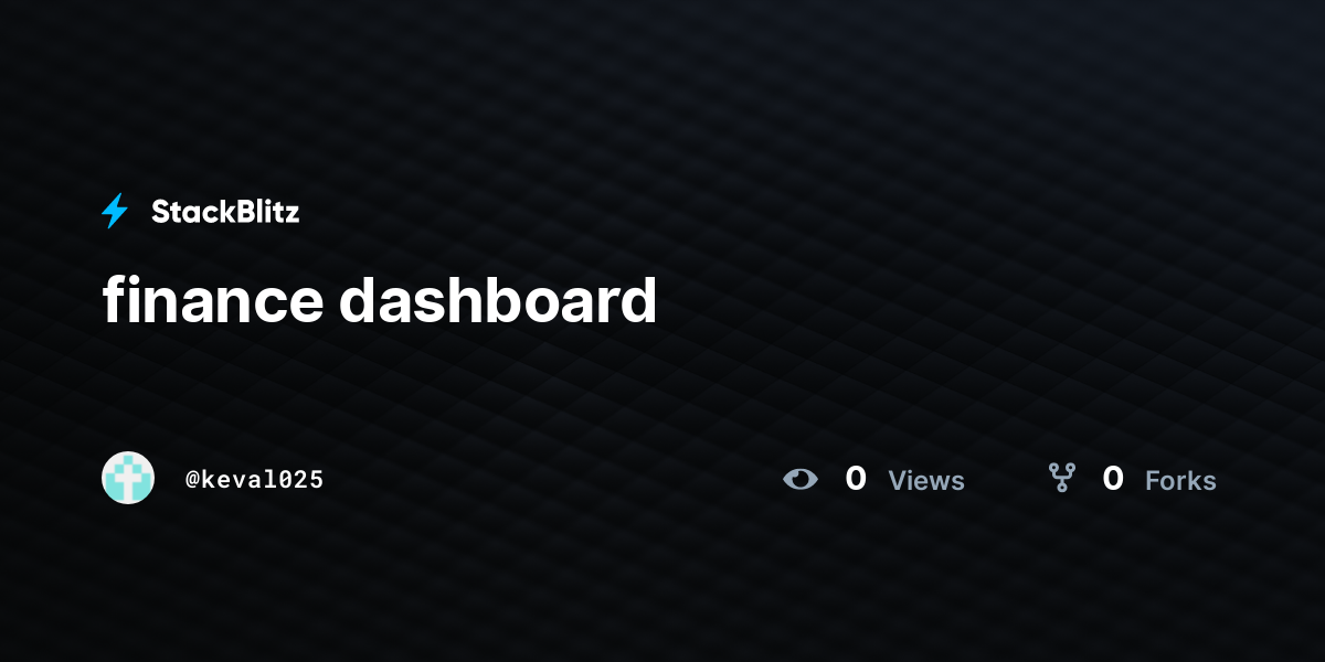 finance dashboard - StackBlitz