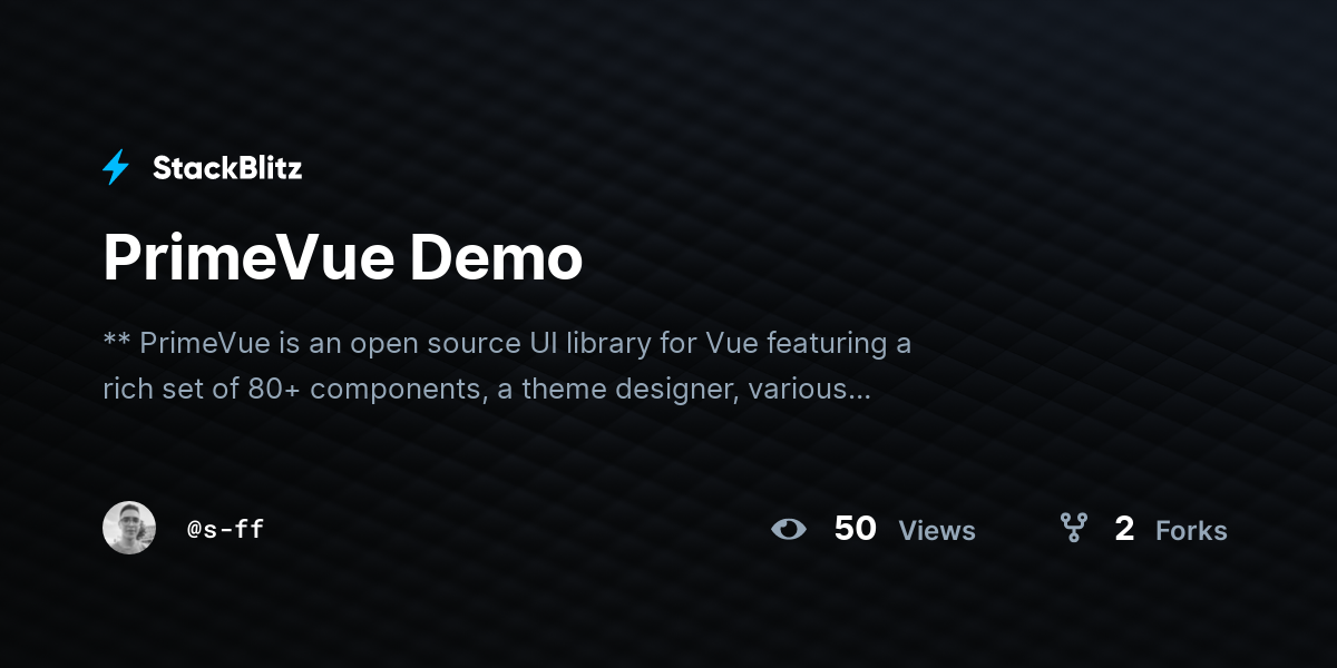 PrimeVue Demo - StackBlitz