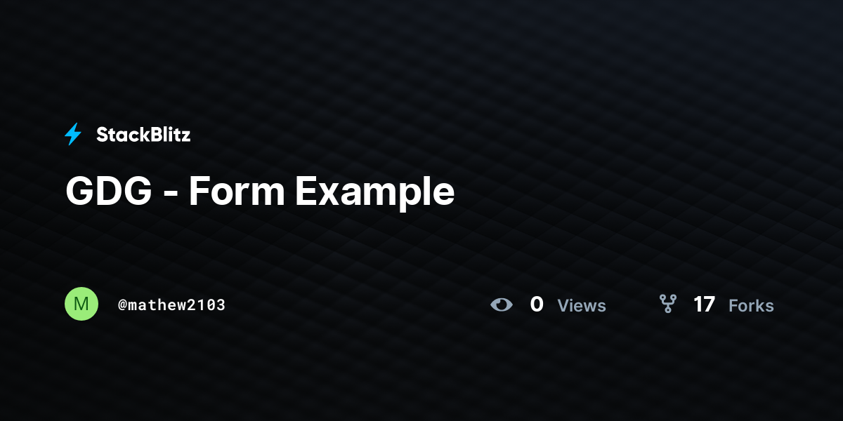 GDG - Form Example - StackBlitz