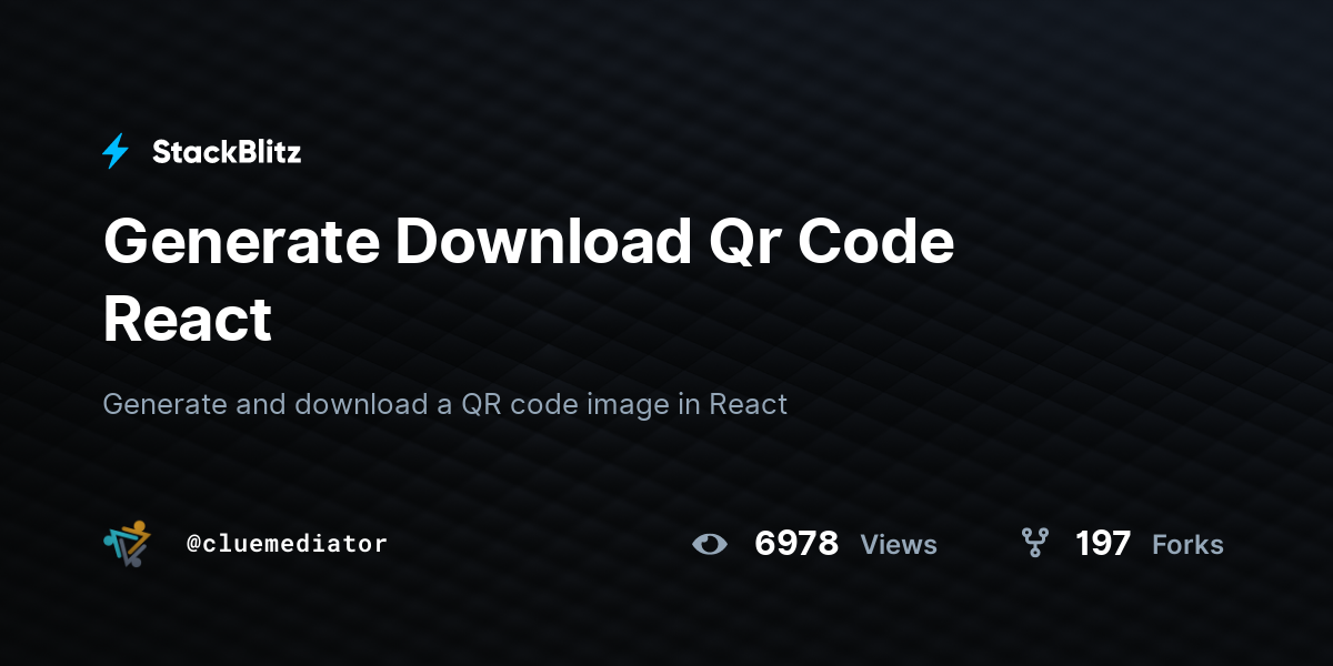 Generate Download Qr Code React - StackBlitz