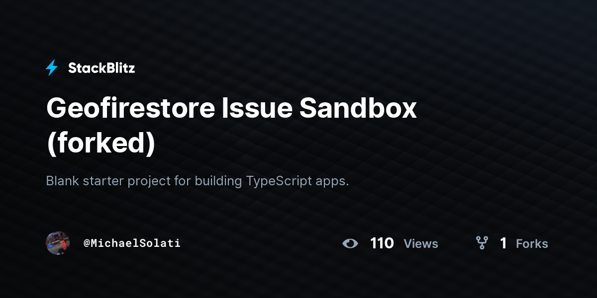 Geofirestore Issue Sandbox (forked) - StackBlitz