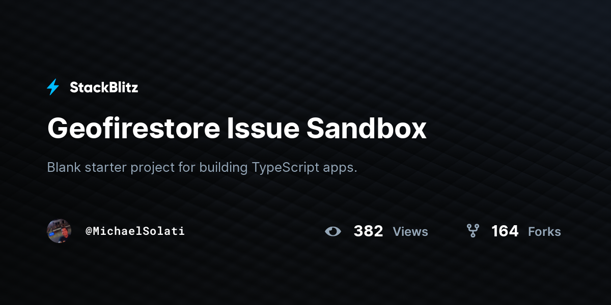 Geofirestore Issue Sandbox - StackBlitz