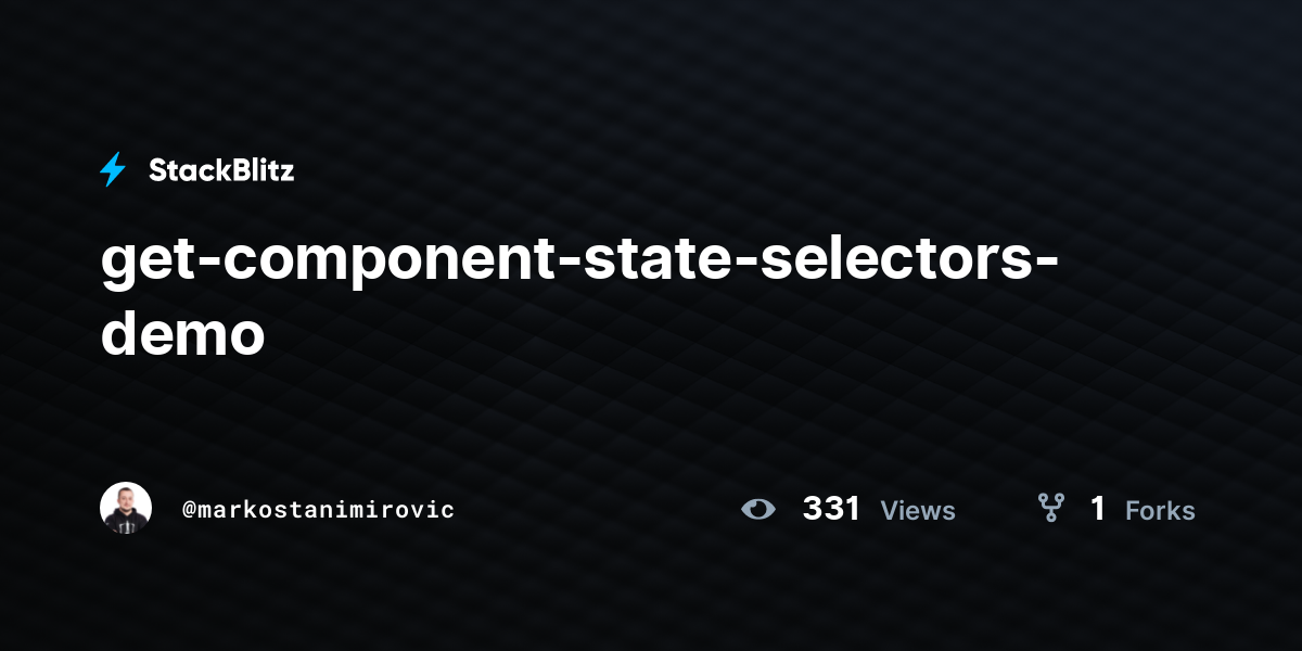 get-component-state-selectors-demo - StackBlitz