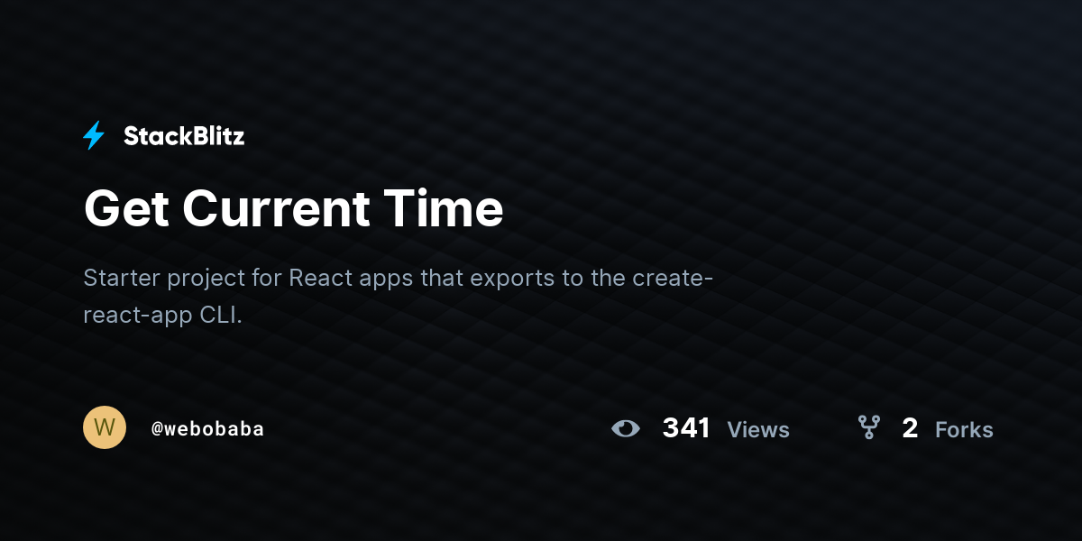 Get Current Time - StackBlitz