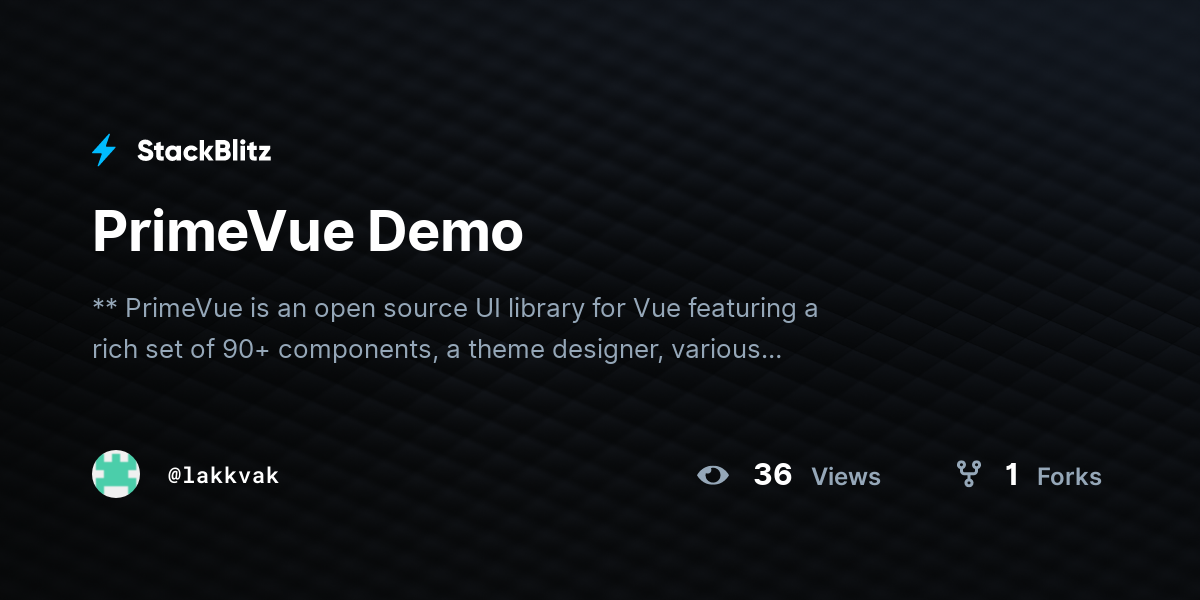 PrimeVue Demo - StackBlitz