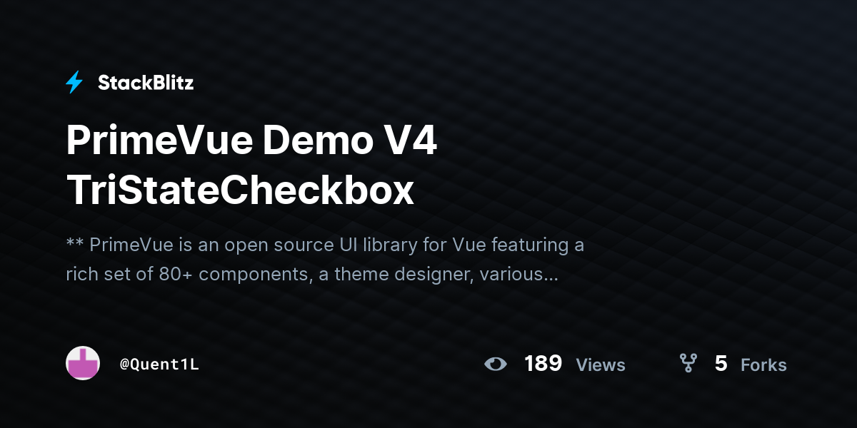 PrimeVue Demo V4 TriStateCheckbox - StackBlitz