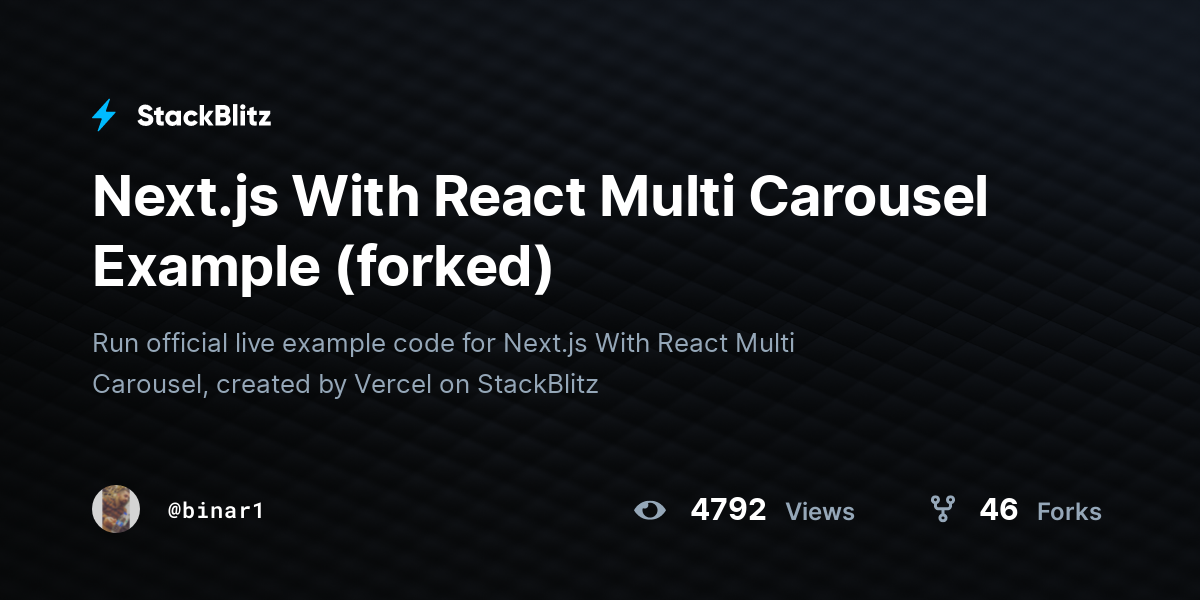 Next.js With React Multi Carousel Example (forked) - StackBlitz