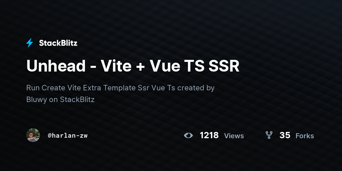 Unhead - Vite + Vue TS SSR - StackBlitz