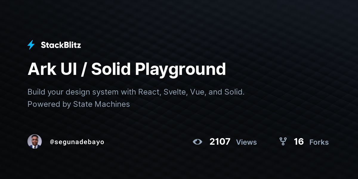 Ark UI / Solid Playground - StackBlitz