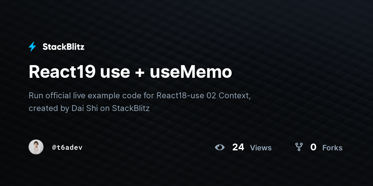 React19 use + useMemo - StackBlitz