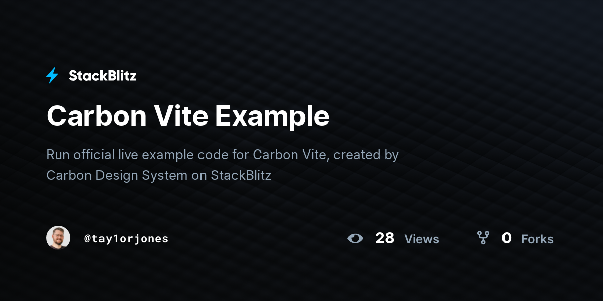 Carbon Vite Example - StackBlitz