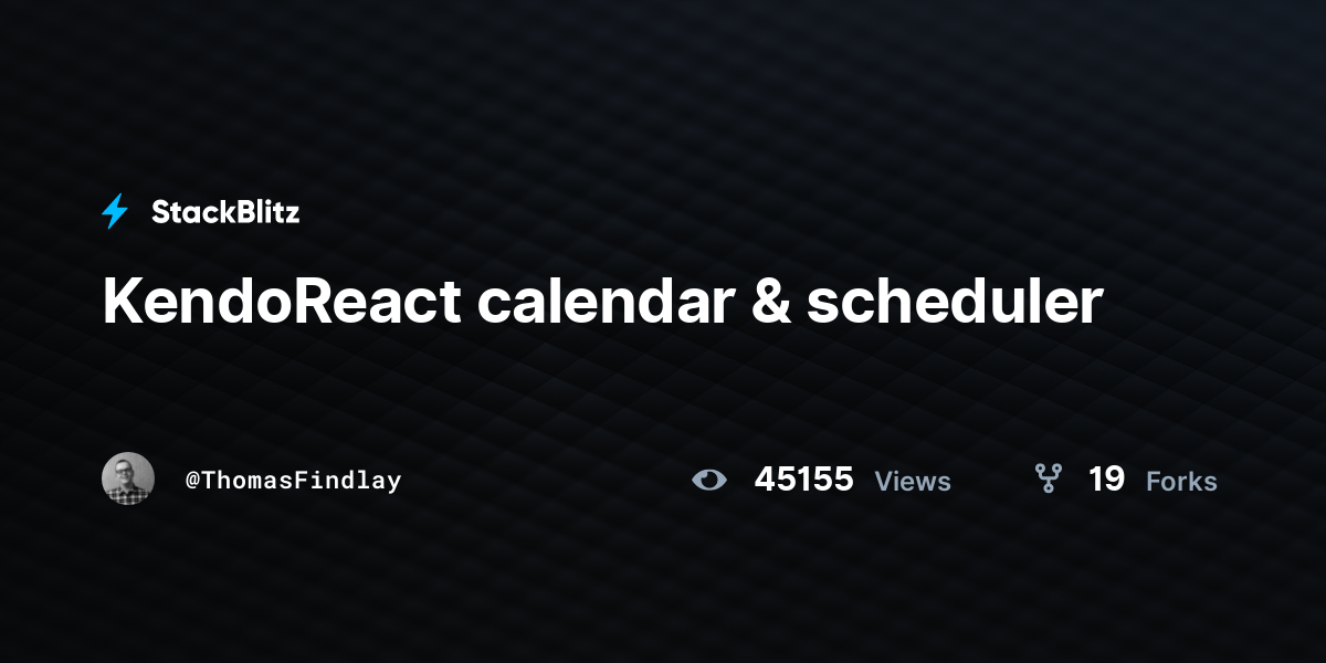 KendoReact calendar & scheduler - StackBlitz