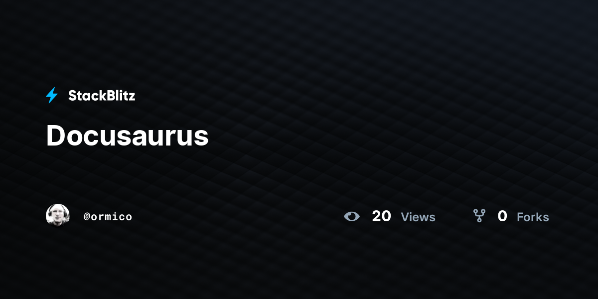 Docusaurus - StackBlitz