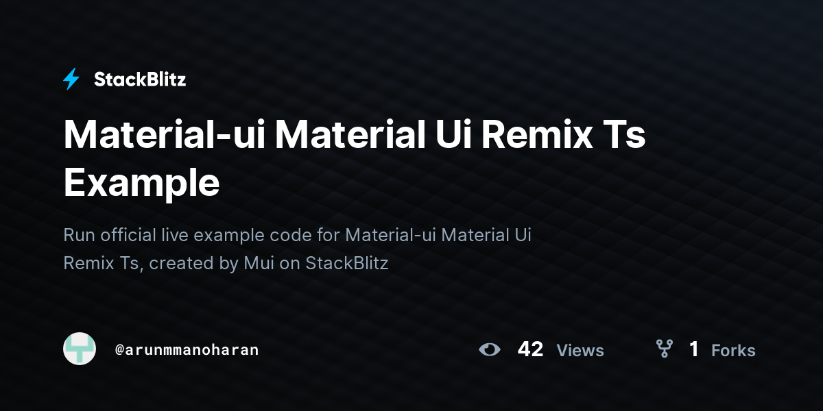 Material-ui Material Ui Remix Ts Example - StackBlitz