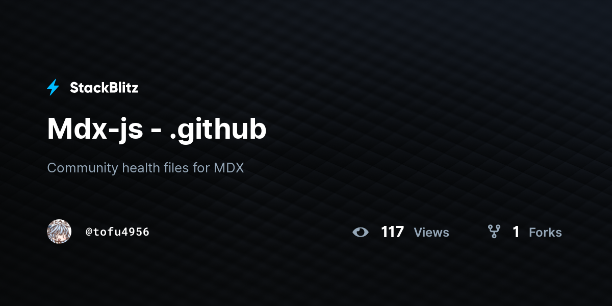 Mdx-js - .github - StackBlitz