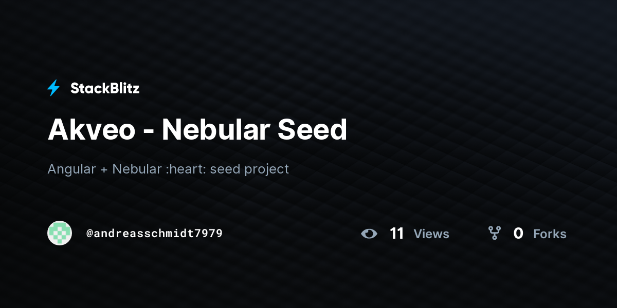 Akveo - Nebular Seed - StackBlitz