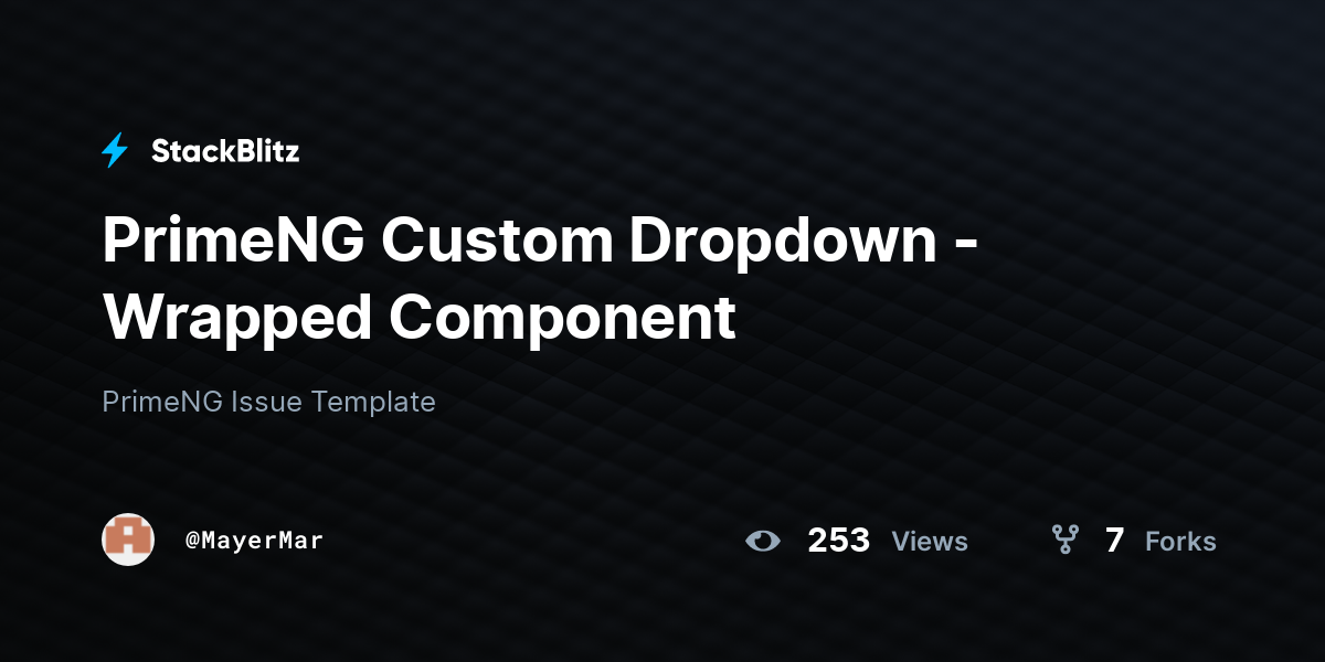 PrimeNG Custom Dropdown - Wrapped Component - StackBlitz