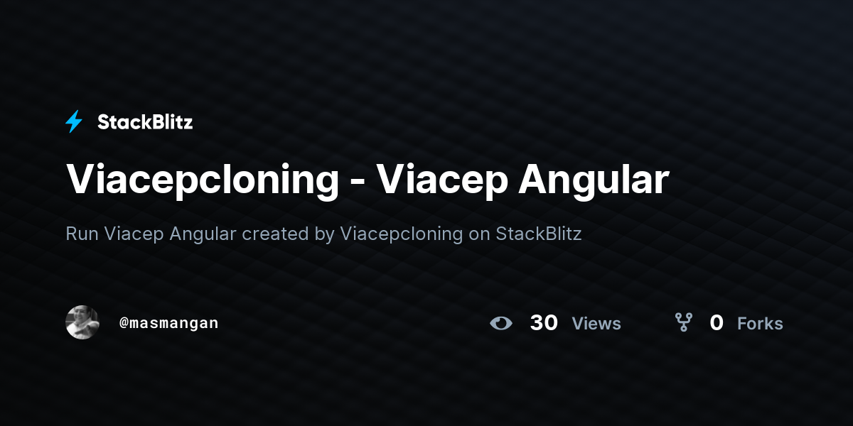 Viacepcloning - Viacep Angular - StackBlitz