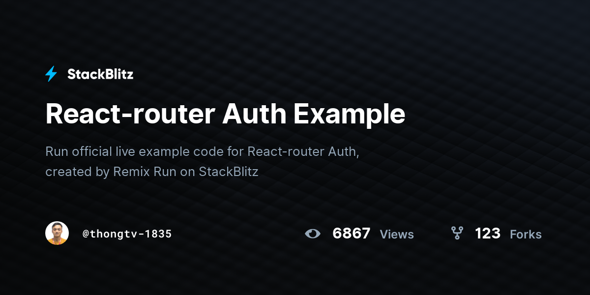 React-router Auth Example - StackBlitz